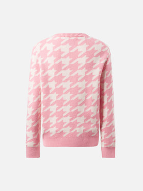 Girocollo Princess con jacquard pied de poule e Snoopy | SPECIAL EDITION SNOOPY PEANUTS