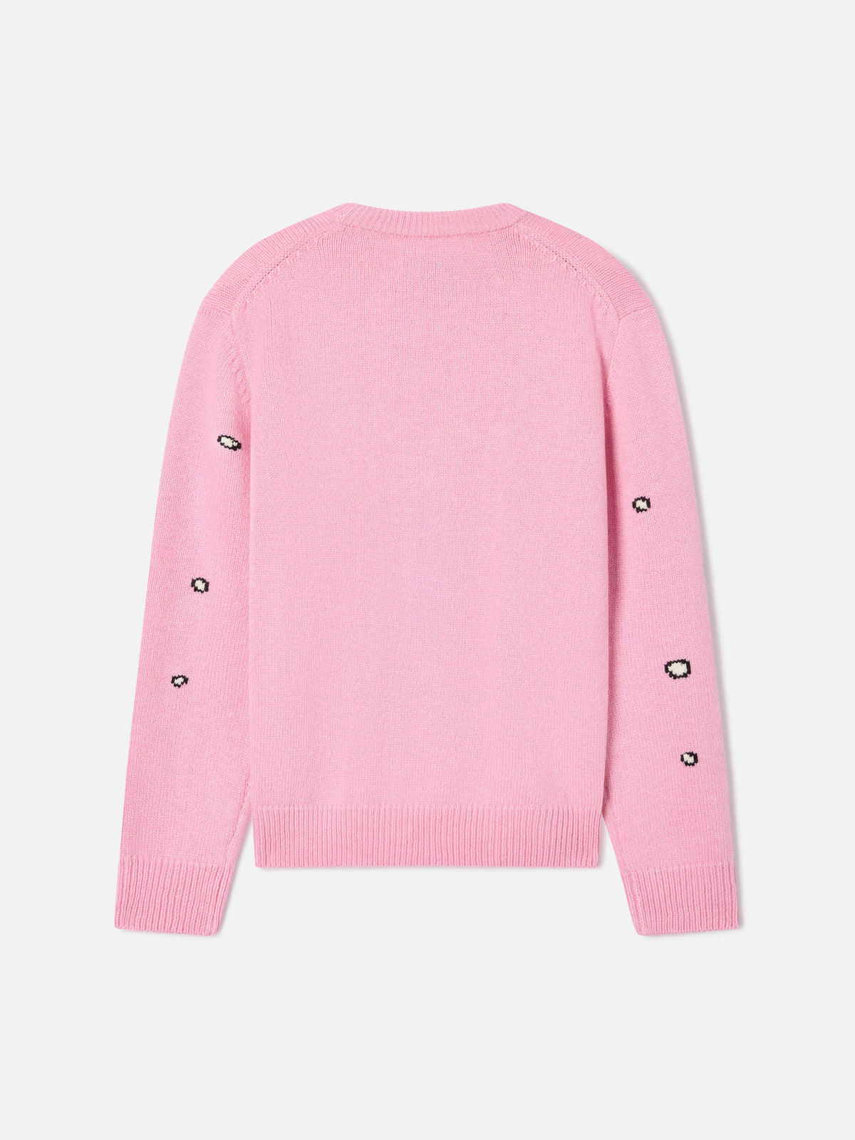 Pull en maille col rond Pink Princess avec intarsia et broderie Snoopy | Special edition 