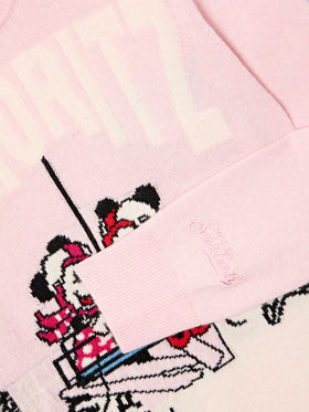 Pull col rond en maille Pink Princess avec intarsia Minnie et Mickey Mouse St. Moritz | Special edition 