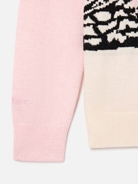 Pull col rond en maille Pink Princess avec intarsia Minnie et Mickey Mouse St. Moritz | Special edition 