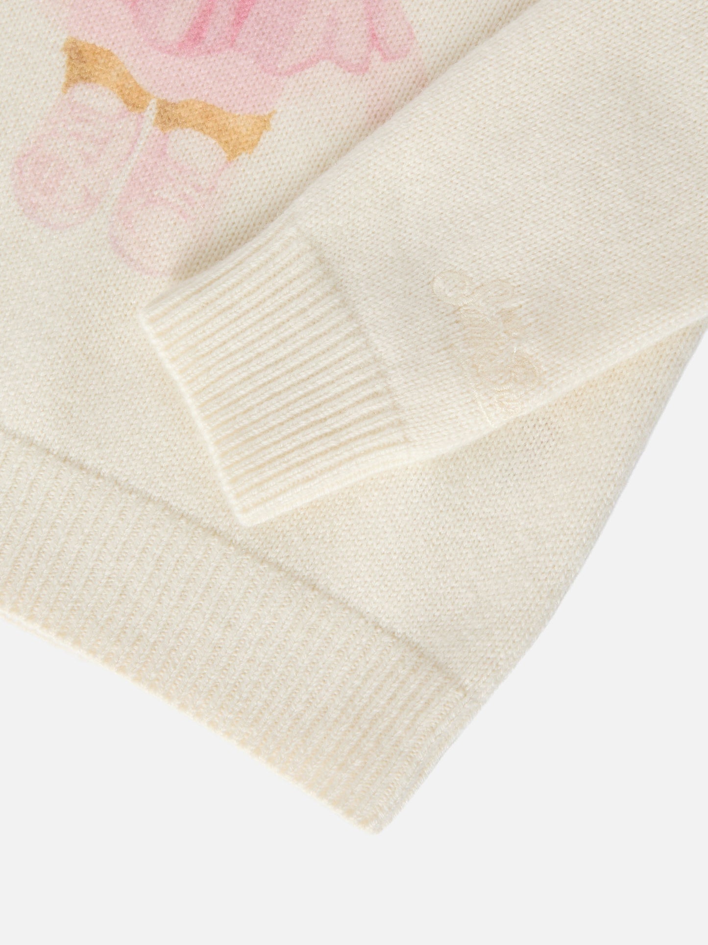 Sweater Princess aus Kaschmirmischung mit Teddybärmuster und Stickereien