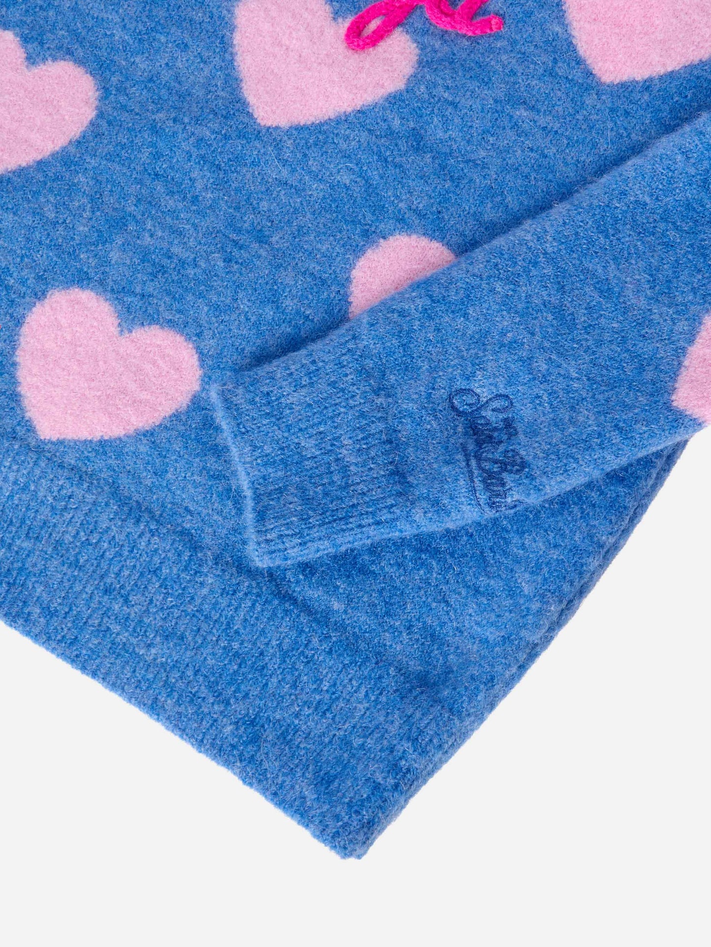 Maglione Princess in alpaca stretch con jacquard cuori e ricamo Kissene frega