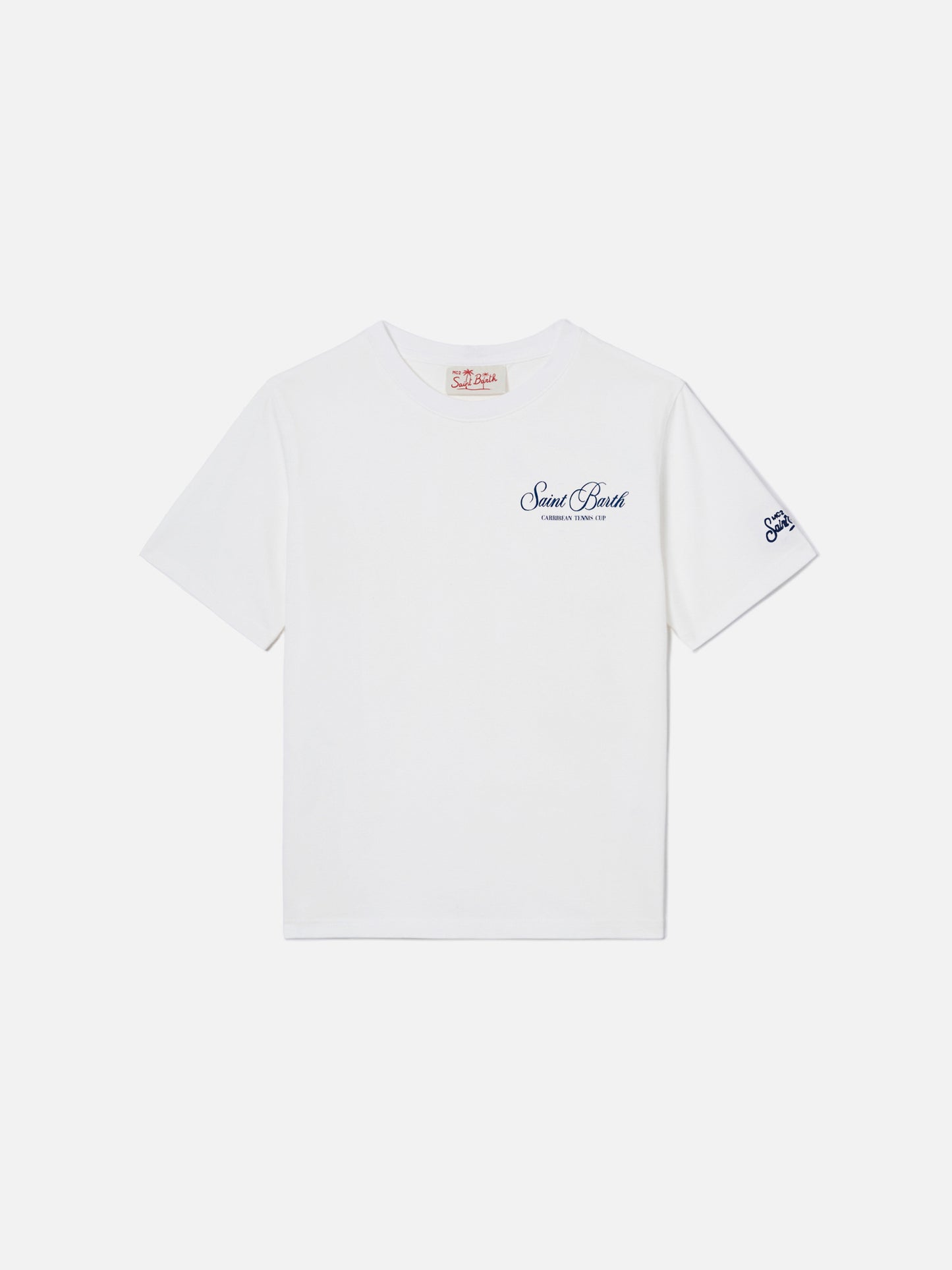 Weißes Portland Jr T-Shirt mit Caribbean Tennis Cup-Print 