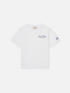 Weißes Portland Jr T-Shirt mit Caribbean Tennis Cup-Print 