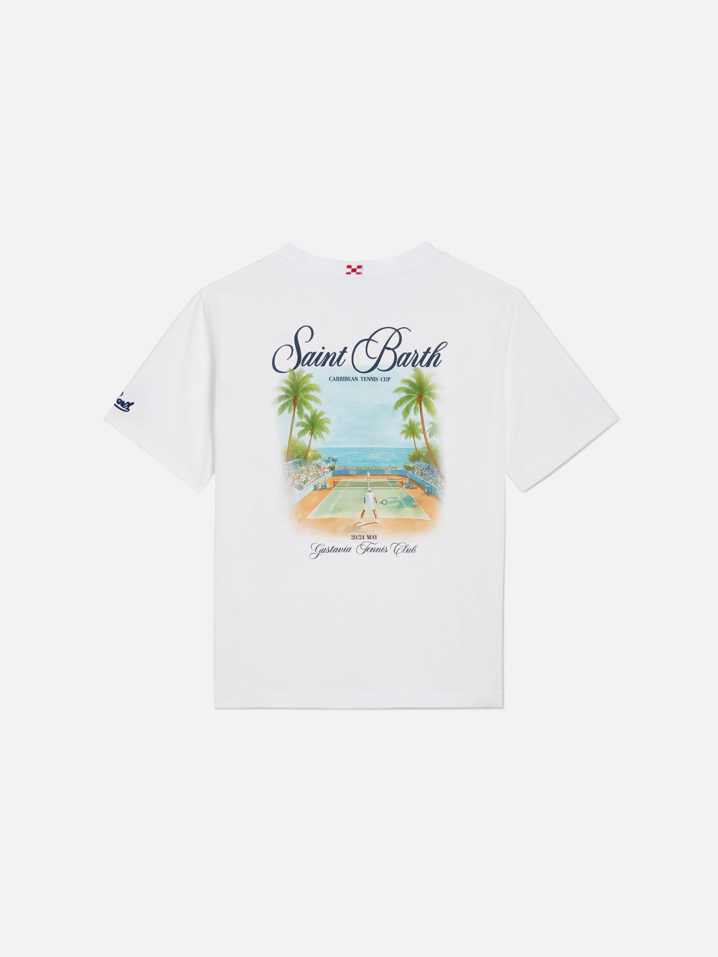 Weißes Portland Jr T-Shirt mit Caribbean Tennis Cup-Print 
