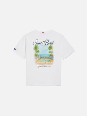 Weißes Portland Jr T-Shirt mit Caribbean Tennis Cup-Print 
