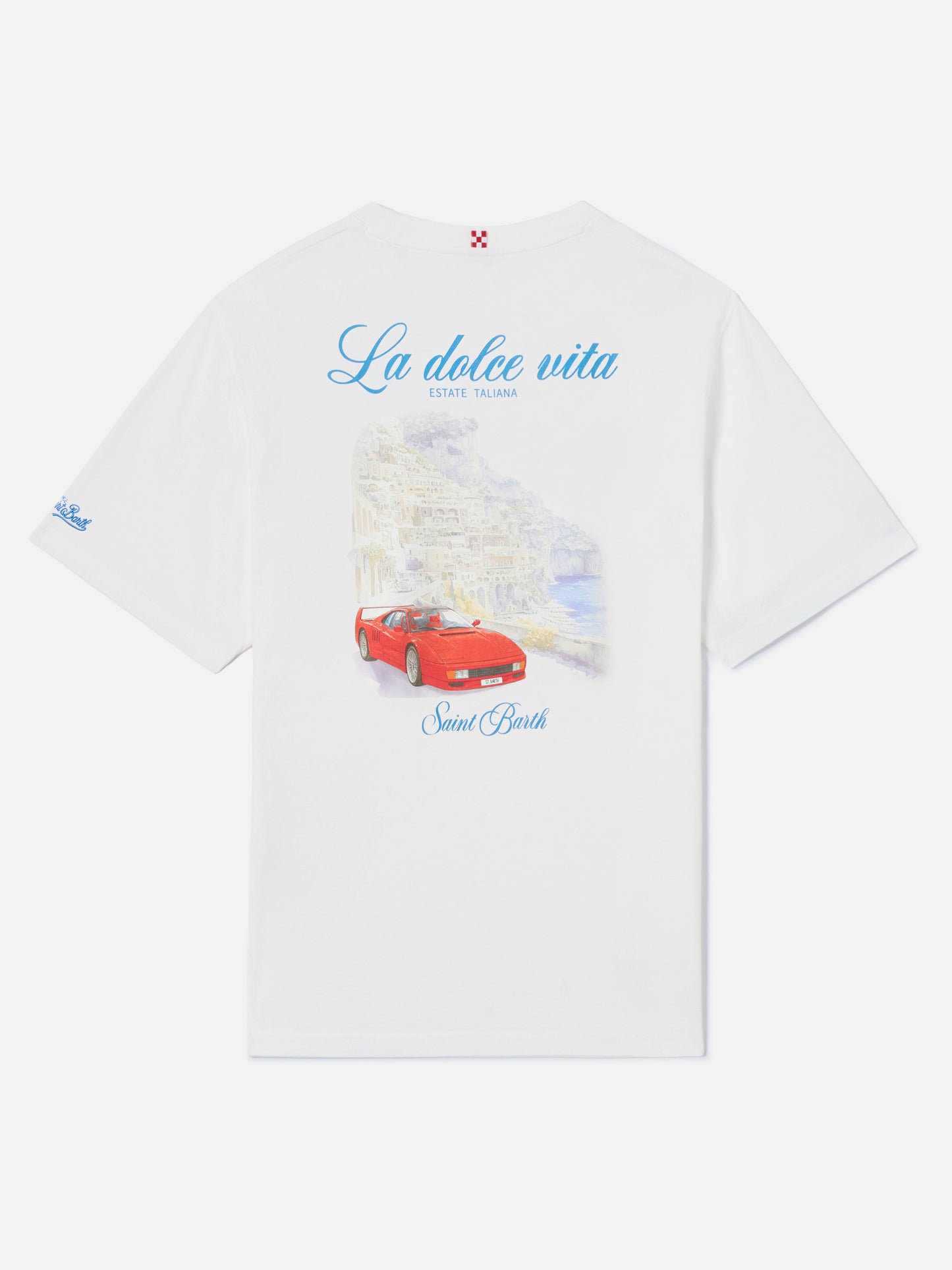 White Portland t-shirt with La dolce vita illustration
