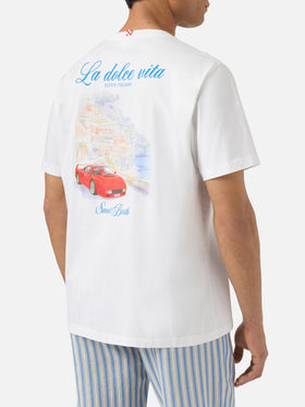 White Portland t-shirt with La dolce vita illustration
