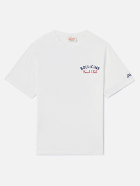 T-shirt Portland bianca con ricamo Bollicine Beach Club