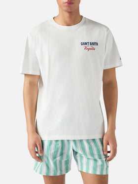 Cream Portland t-shirt with St. Barth Regatta print