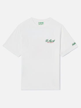 White Portland t-shirt with Snoopy Tennis Court illustration | Special Edition
