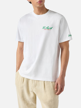 White Portland t-shirt with Snoopy Tennis Court illustration | Special Edition