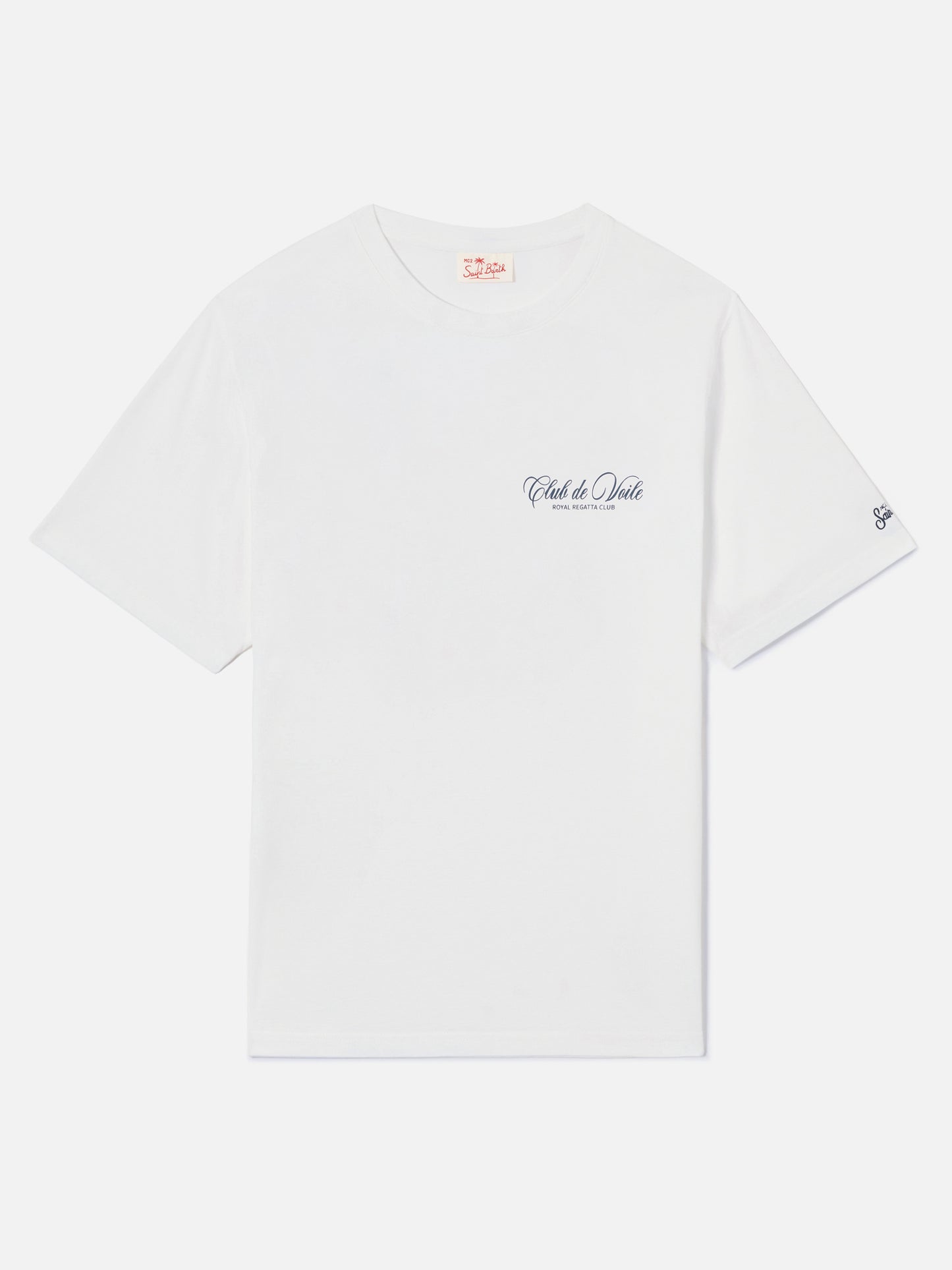 White Portland t-shirt with Club de Voile print