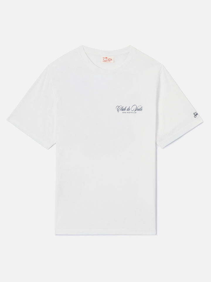 White Portland t-shirt with Club de Voile print