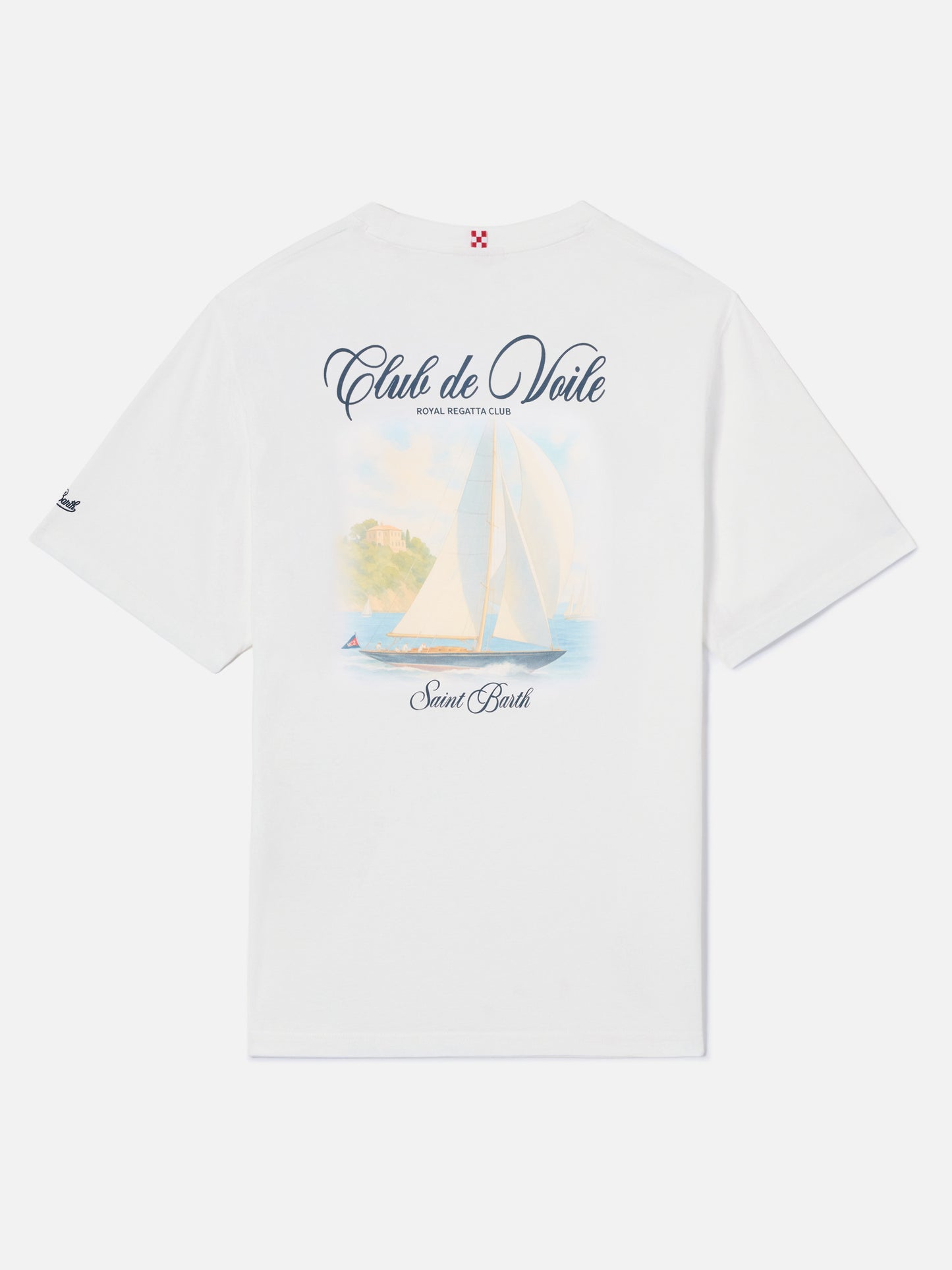 White Portland t-shirt with Club de Voile print