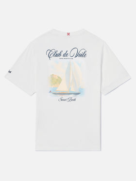 White Portland t-shirt with Club de Voile print