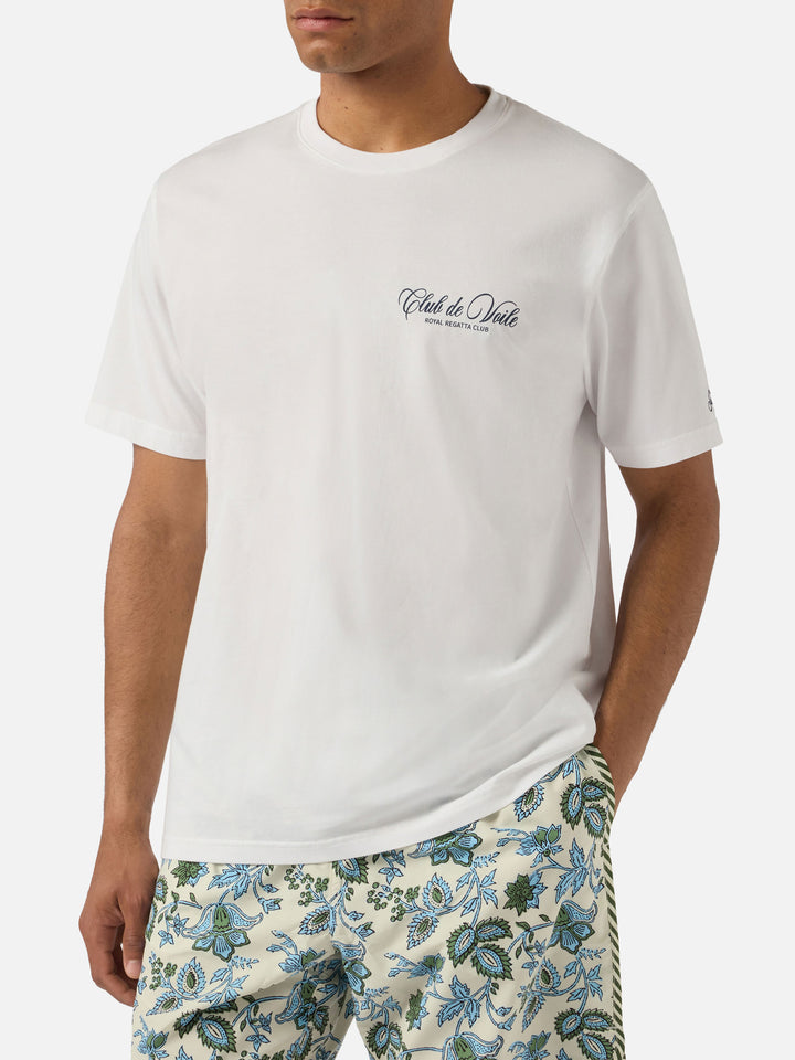 White Portland t-shirt with Club de Voile print