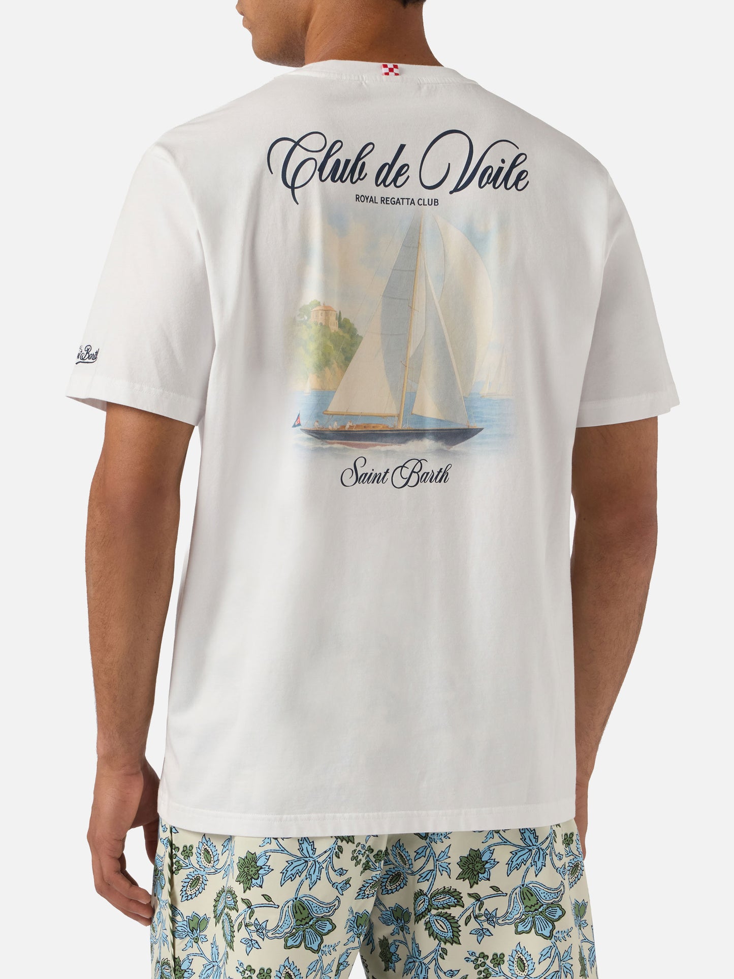 White Portland t-shirt with Club de Voile print