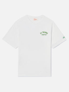 White Portland t-shirt with St. Tropez Habitué print | Special Edition