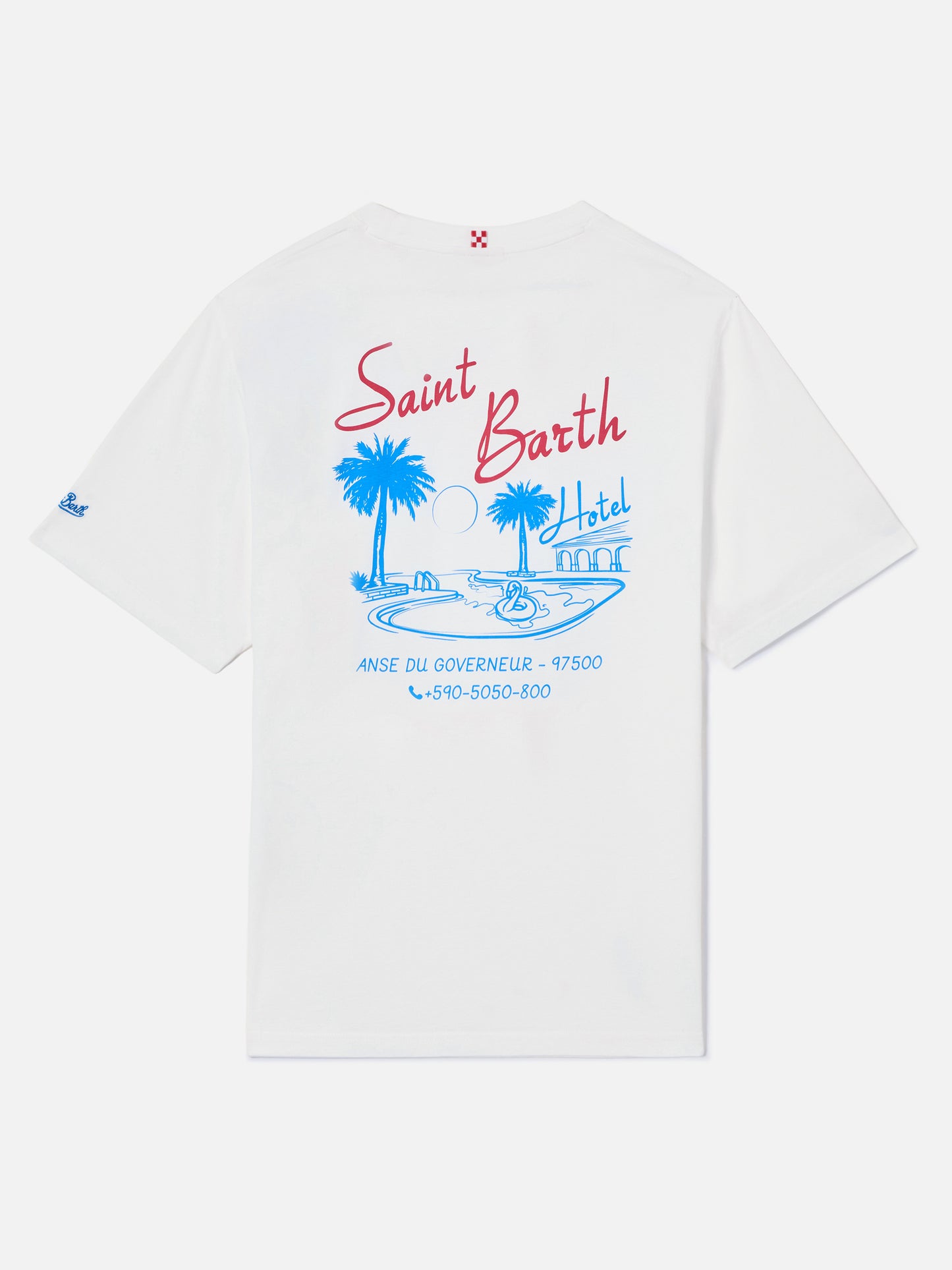 T-shirt Portland panna con stampa St. Barth Hotel