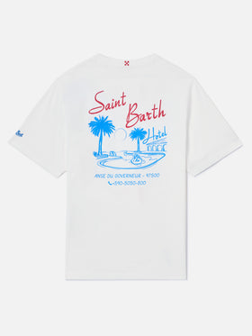 T-shirt Portland panna con stampa St. Barth Hotel
