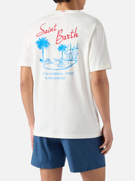 T-shirt Portland panna con stampa St. Barth Hotel