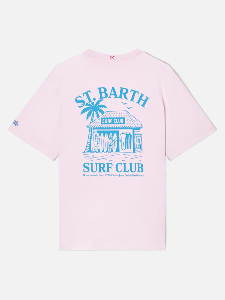 T-shirt Portland rosa con stampa St. Barth Surf Club