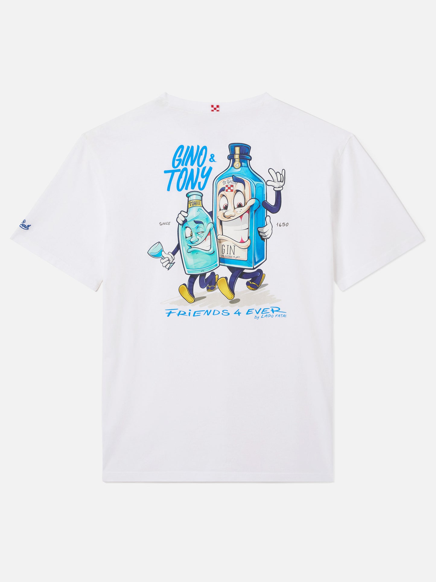 T-shirt Portland bianca con illustrazione Gino & Tony | Special Edition 