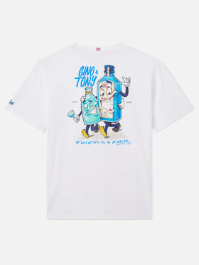 T-shirt Portland bianca con illustrazione Gino & Tony | Special Edition 