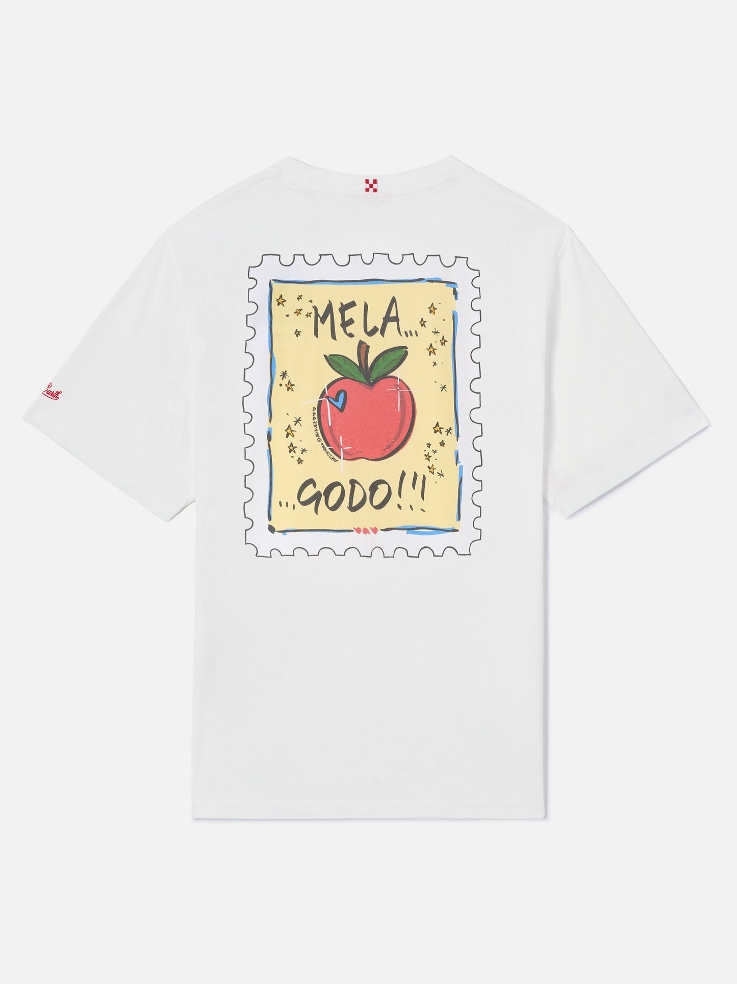 White Portland t-shirt with Mela Godo illustration