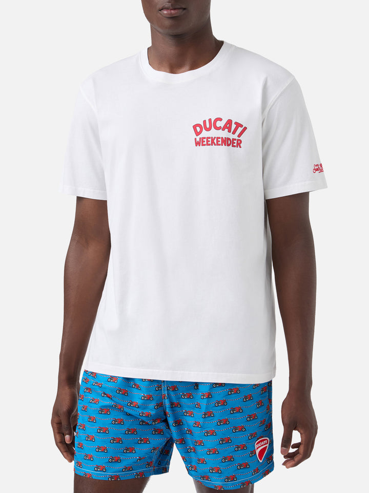 White Portland t-shirt with Ducati Weekender print | Special Edition