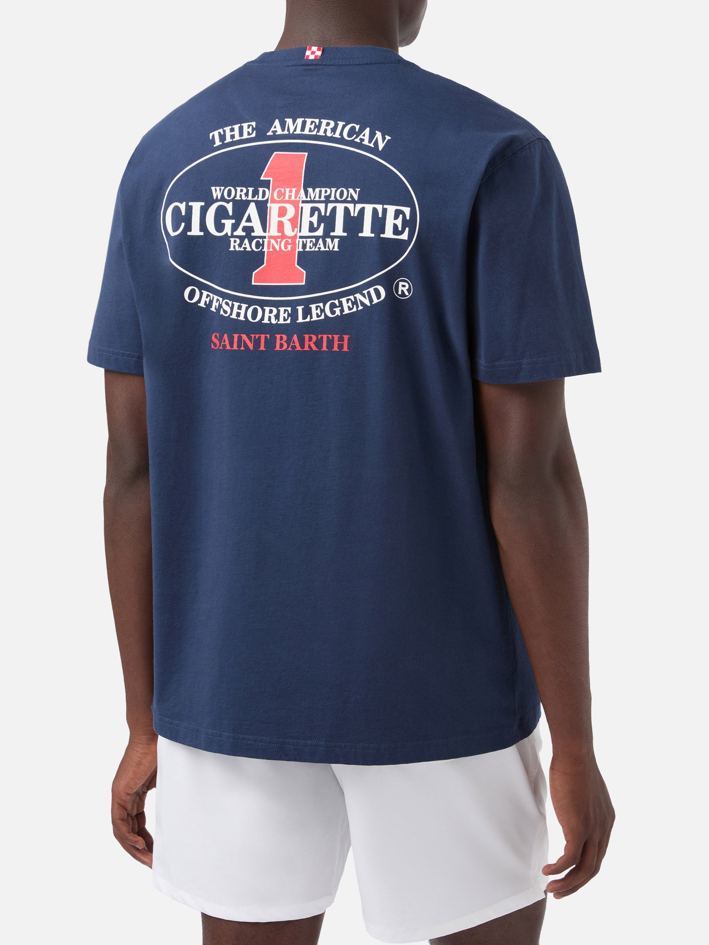 Blue Portland t-shirt with Cigarette Racing print | Special Edition