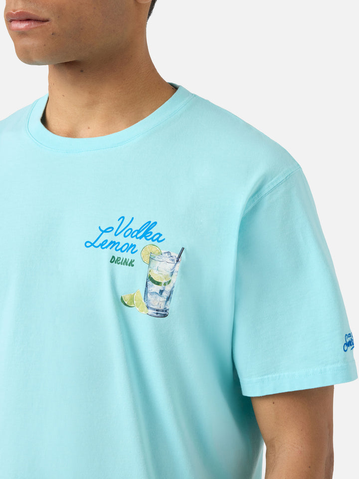 Aqua green Portland t-shirt with Vodka Lemon Drink illustration