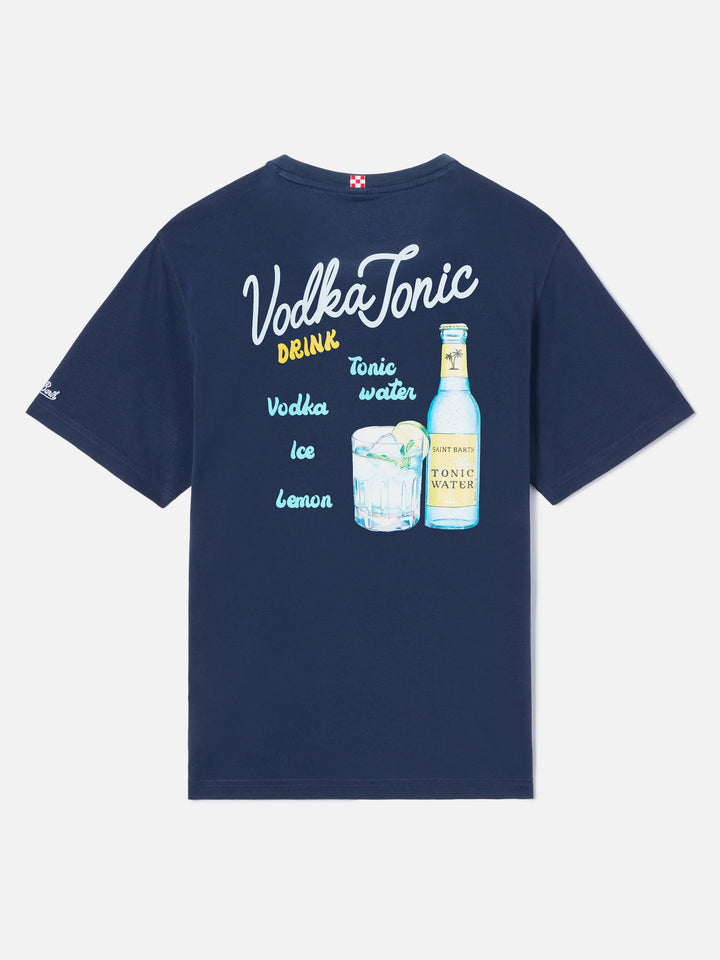 Blue Portland t-shirt with Vodka Tonic Drink illustration
