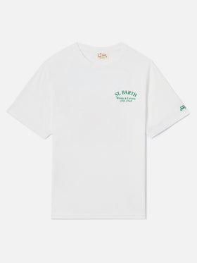 White Portland t-shirt with Whisky & Fairway Golf Club illustration