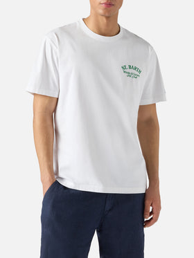 White Portland t-shirt with Whisky & Fairway Golf Club illustration