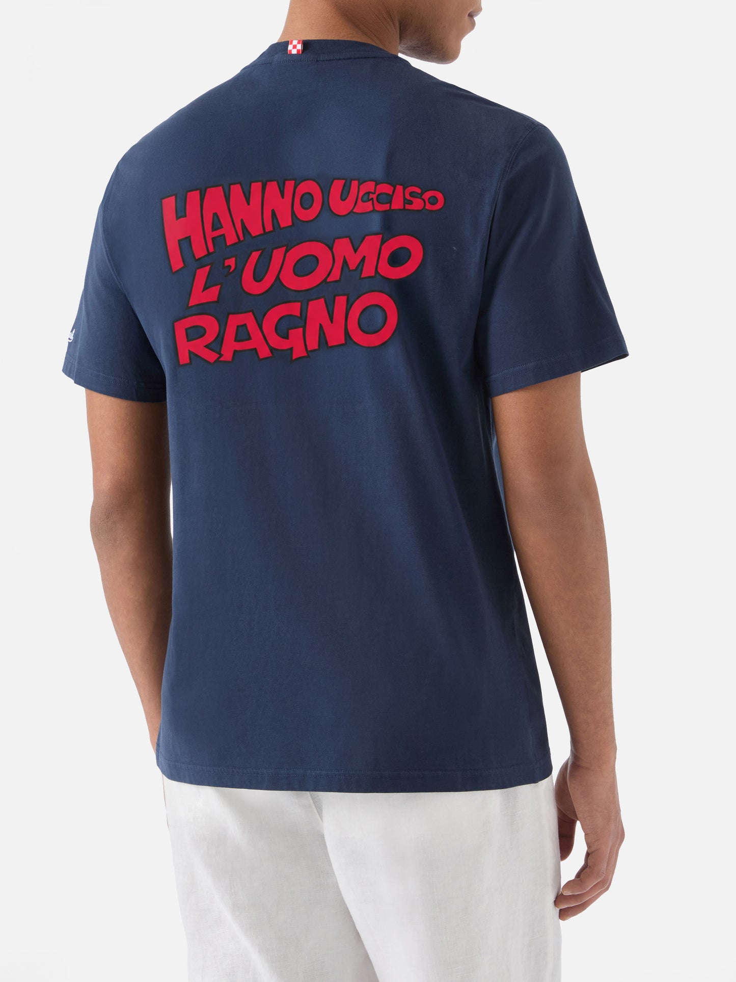 Blue Portland-T-Shirt mit Hanno ucciso l’uomo ragno-Grafik | Special Edition 