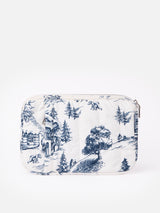 Puffer table case with toile de jouy print