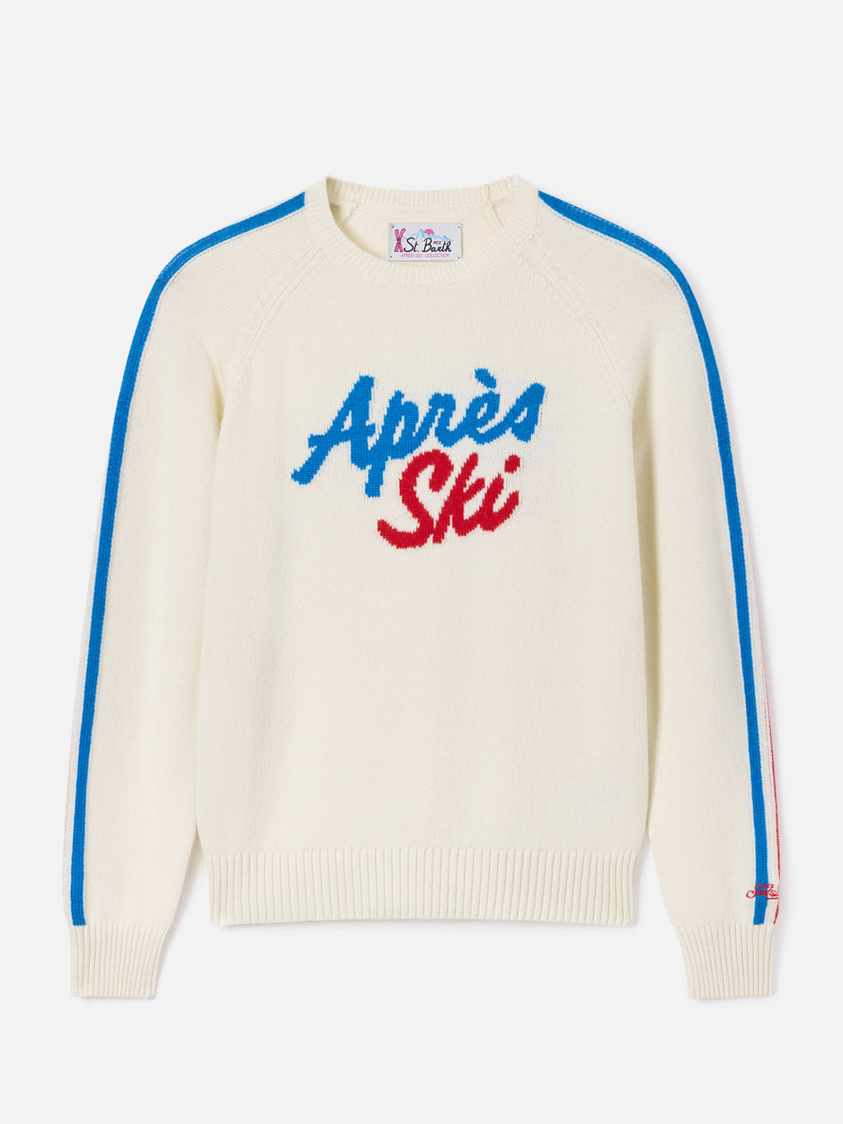 Off white New Queen crewneck knit with Après Ski embroidery