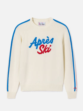 Off white New Queen crewneck knit with Après Ski embroidery