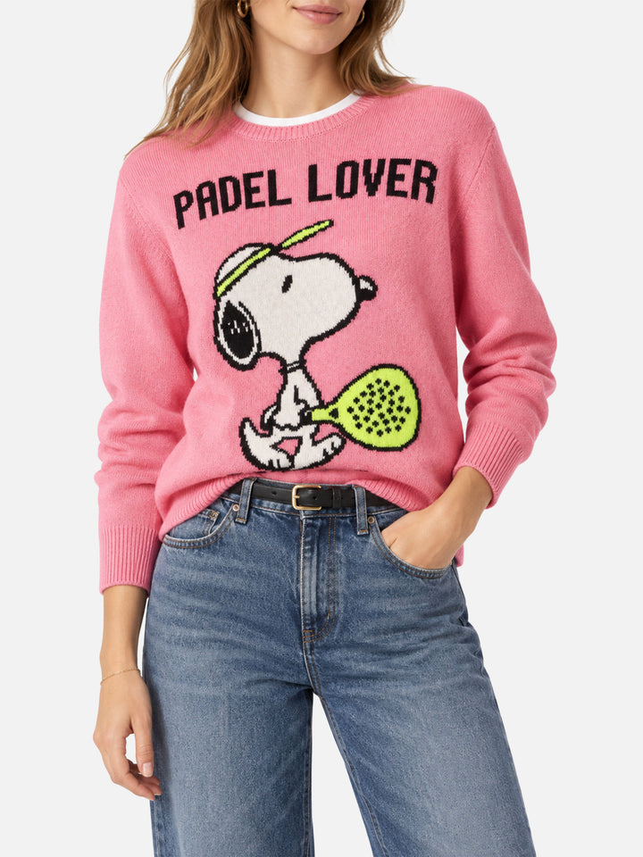 Nouveau pull rose Queen avec imprimé Snoopy Padel Lover | Édition spéciale 
