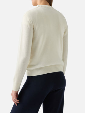 New Queen crewneck with St. Moritz habituè lurex jacquard