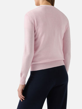 Girocollo New Queen bianco con jacquard Sono a dieta (domani)