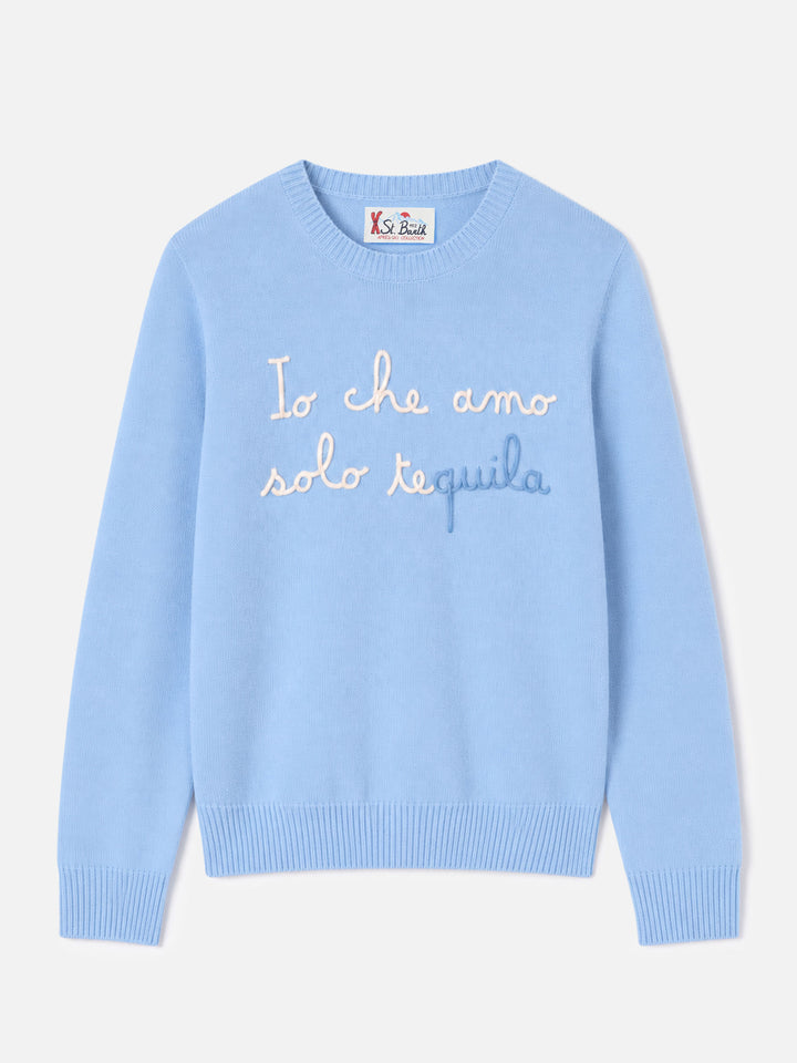 Sweat col rond New Queen avec broderie Io che amo solo te(quila) 