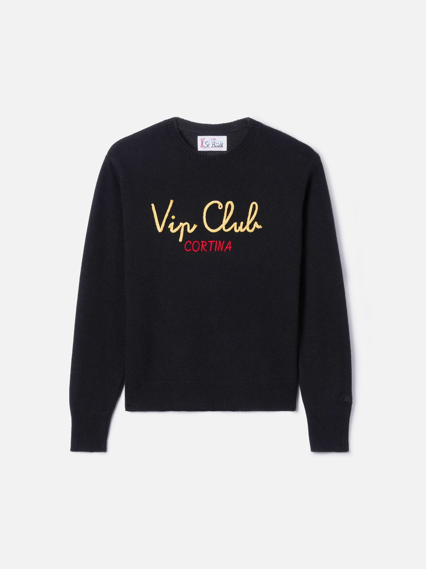 Woman black sweater New Queen with embroidery Vip club Cortina | VIP CLUB CORTINA SPECIAL EDITION