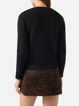 Woman black sweater New Queen with embroidery Vip club Cortina | VIP CLUB CORTINA SPECIAL EDITION