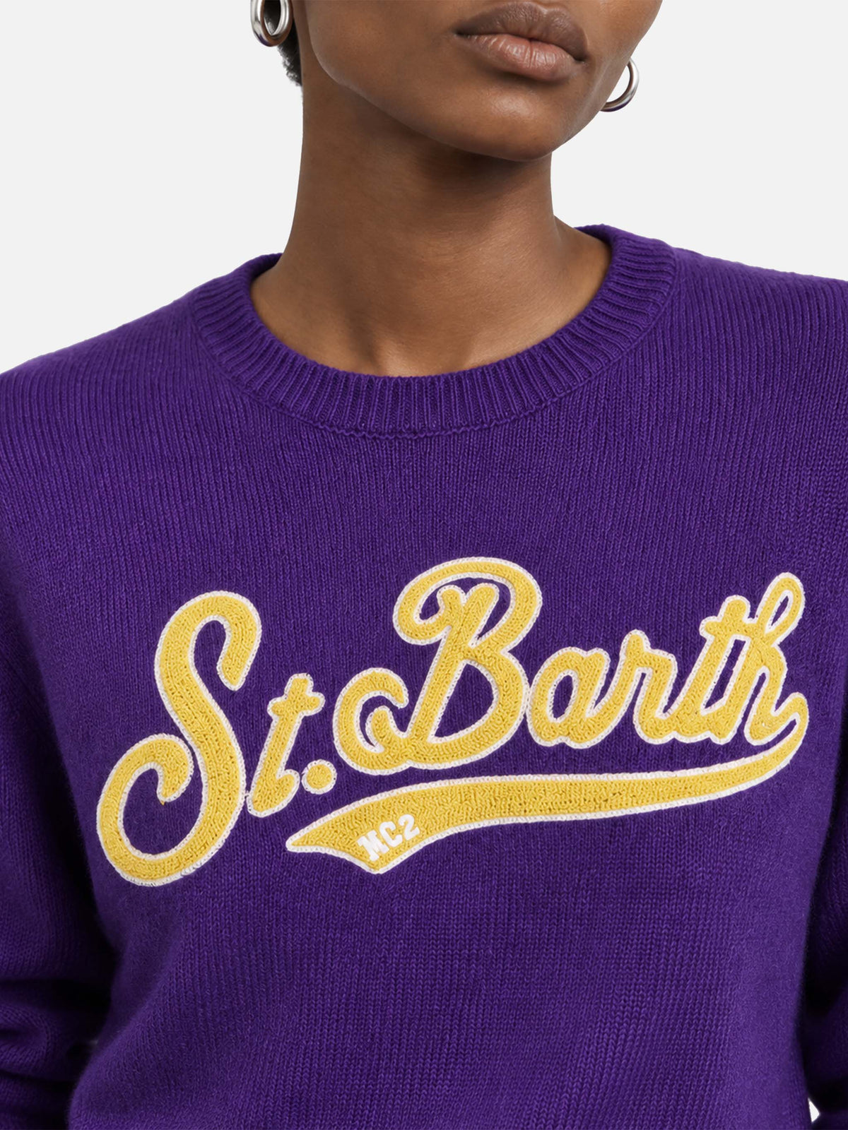 Purple New Queen Cropped-Pullover mit Logo 