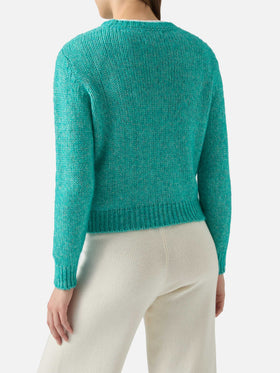 Maglione corto girocollo New Queen Crop Soft con ricamo Saint Barth