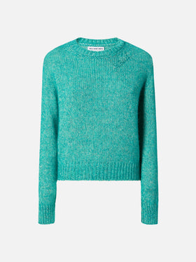 Maglione corto girocollo New Queen Crop Soft con ricamo Saint Barth