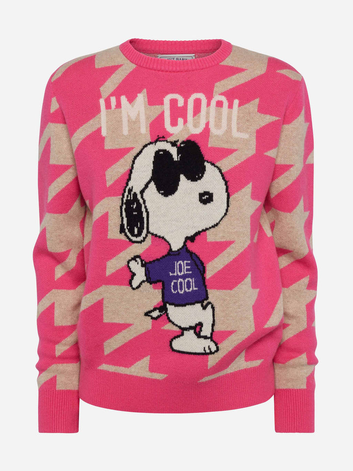 Woman pied de poule sweater New Queen with Snoopy jacquard - MC2 Saint Barth
